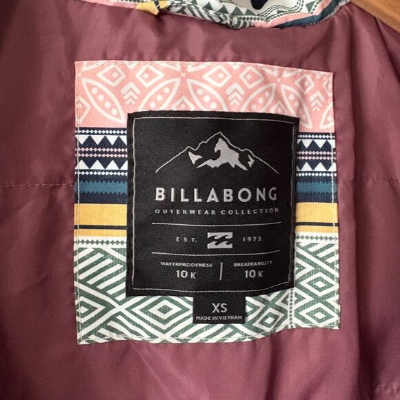 Billabong Kayla 10K Snow Jacket Aztec Size XS - Picture 8 of 9